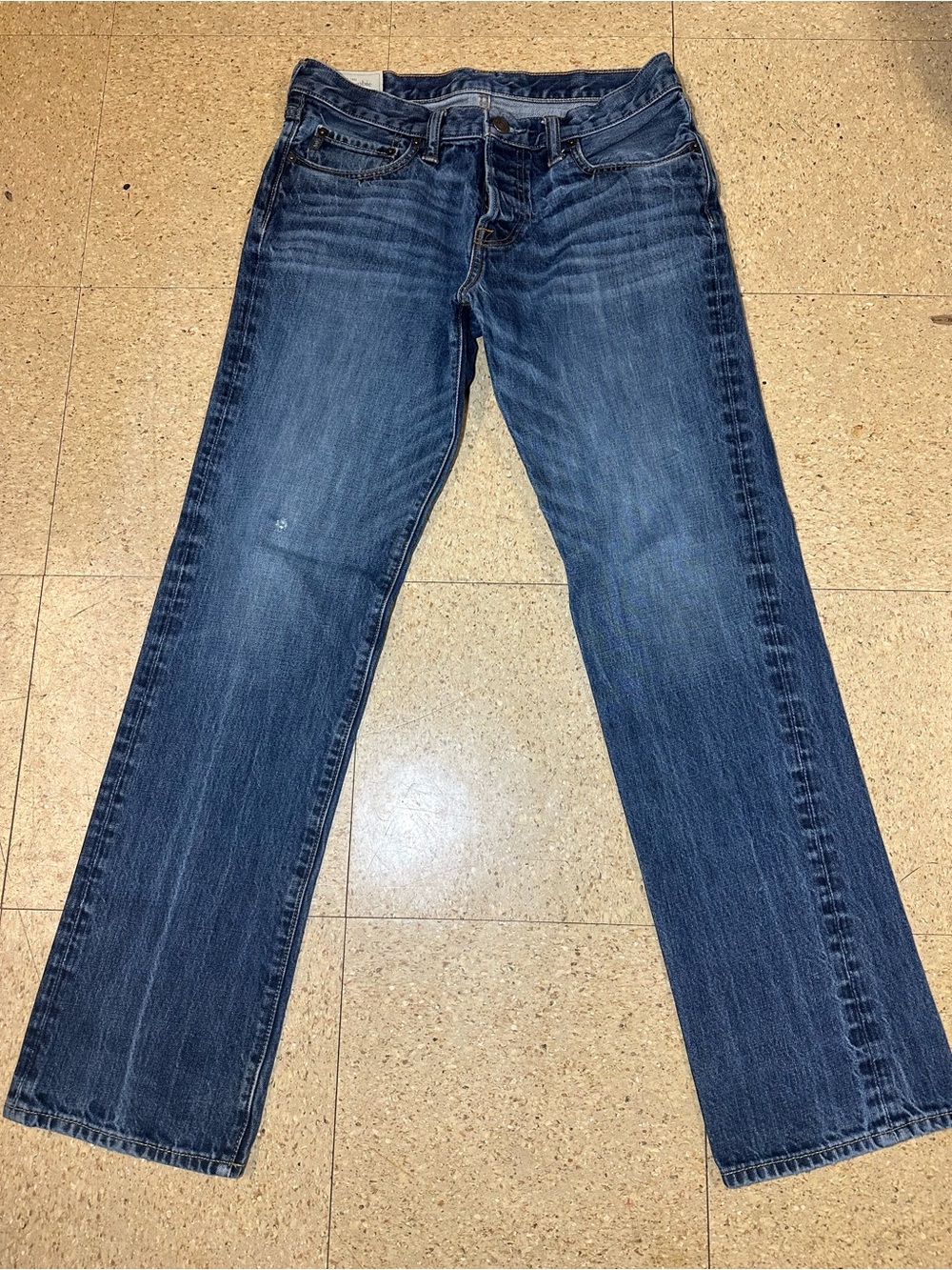 Abercrombie & Fitch Mens Button Fly Classic Straight Blue Denim Jeans 32x34 VTG‎